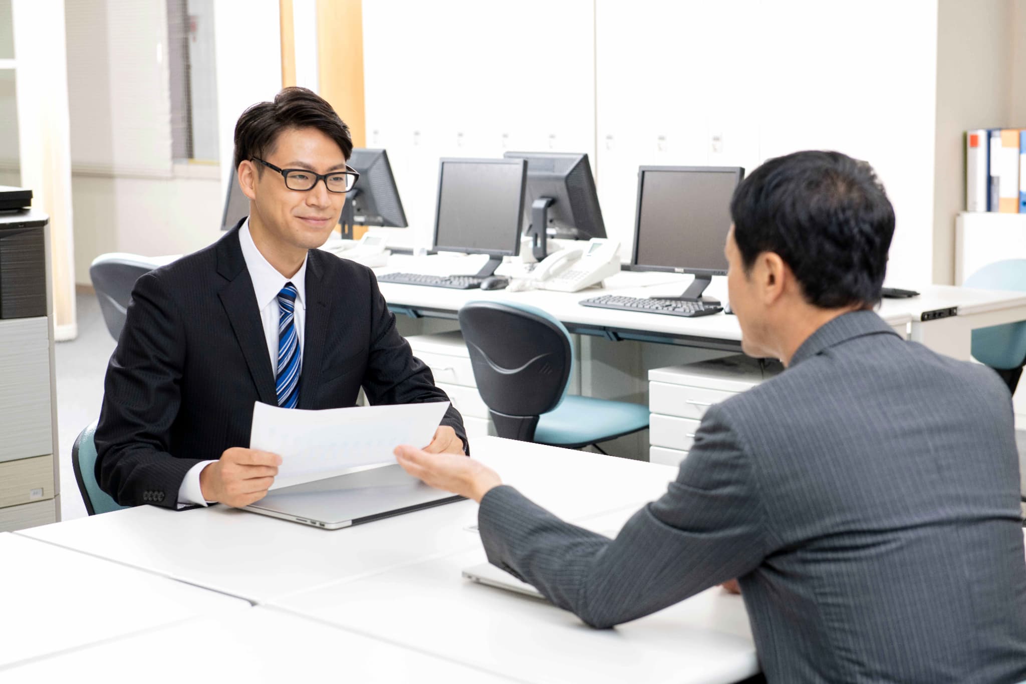 経営者との面談風景